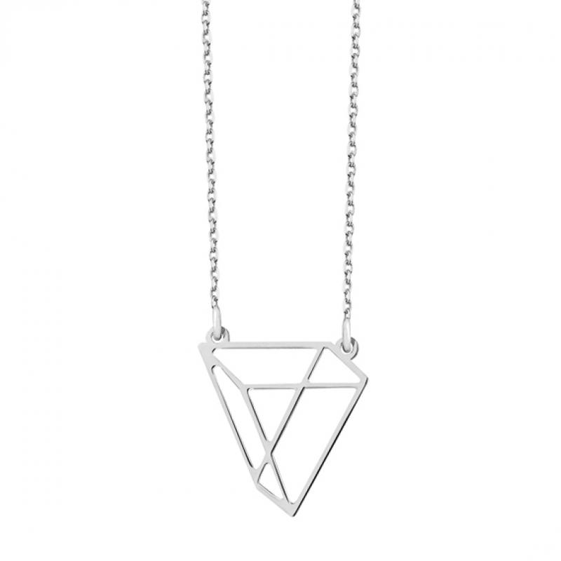 Colier argint geometric DiAmanti G0108N-DIA